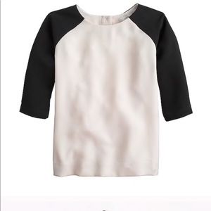 🔥3/$30! [J.Crew] crepe 3/4 sleeve baseball style blouse